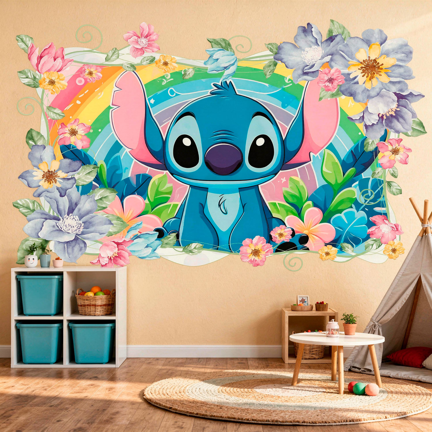 Stickers for Kids: Stitch Rainbow Floral