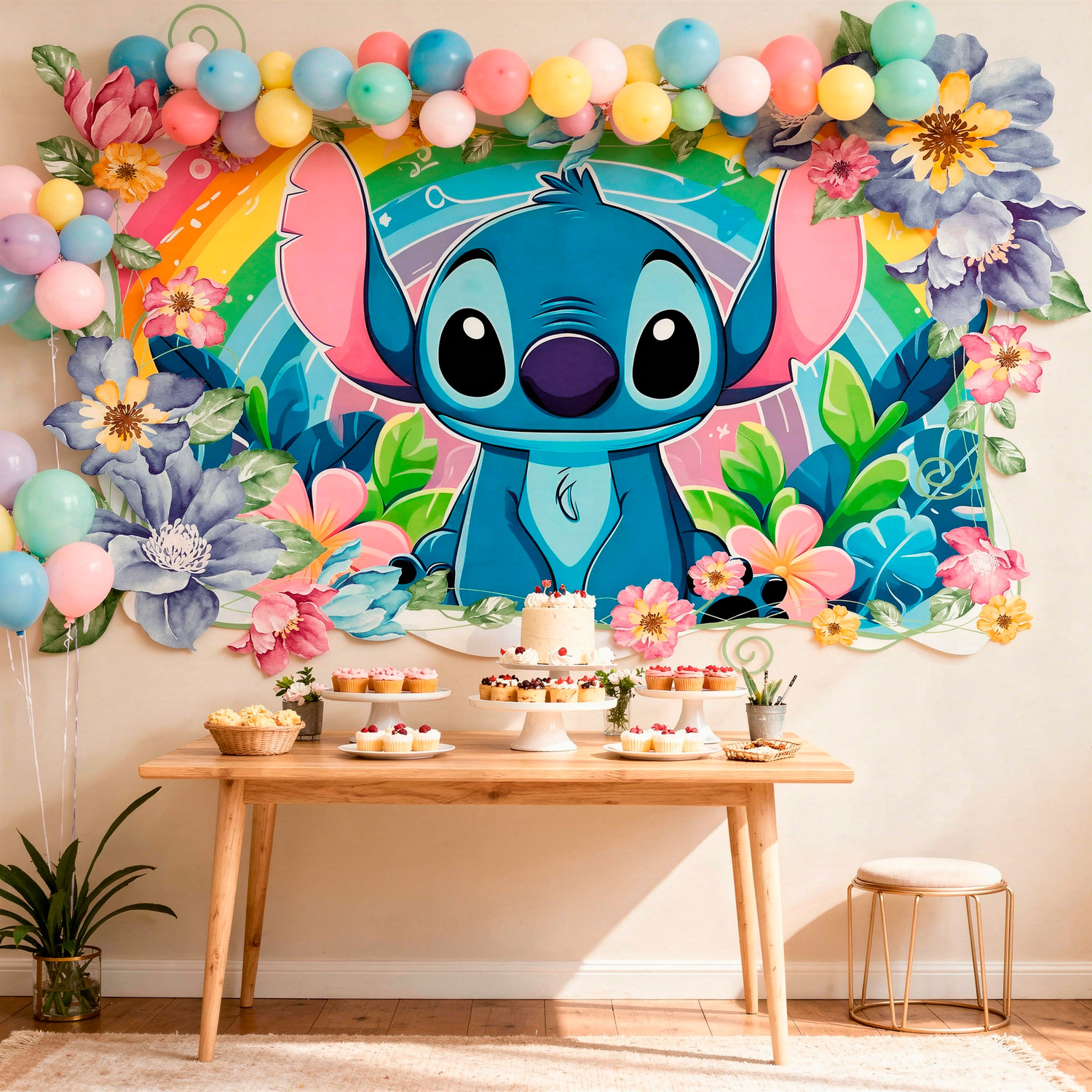 Stickers for Kids: Stitch Rainbow Floral