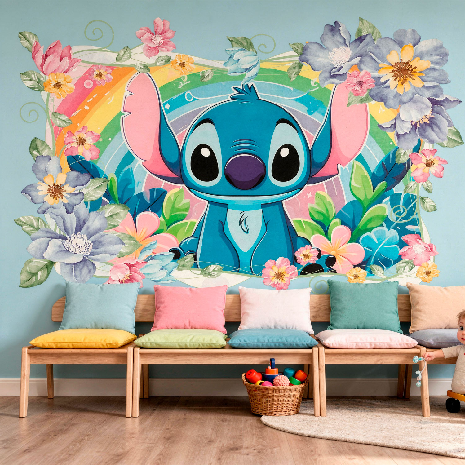 Stickers for Kids: Stitch Rainbow Floral