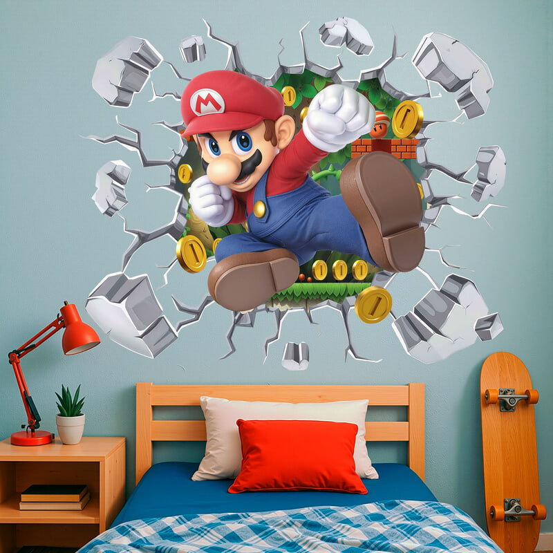 Stickers for Kids: Super Mario Broken Wall