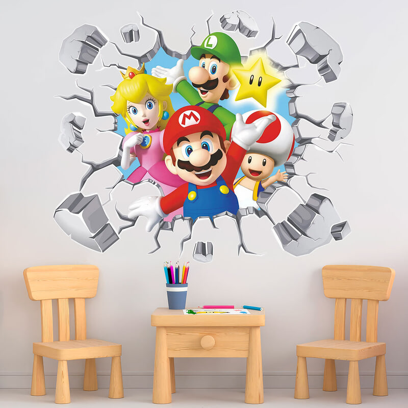 Stickers for Kids: Mario & Friends Broken Wall