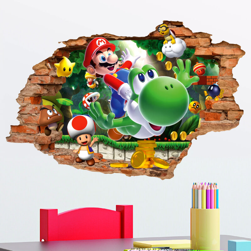 Stickers for Kids: Mario & Yoshi Broken Wall