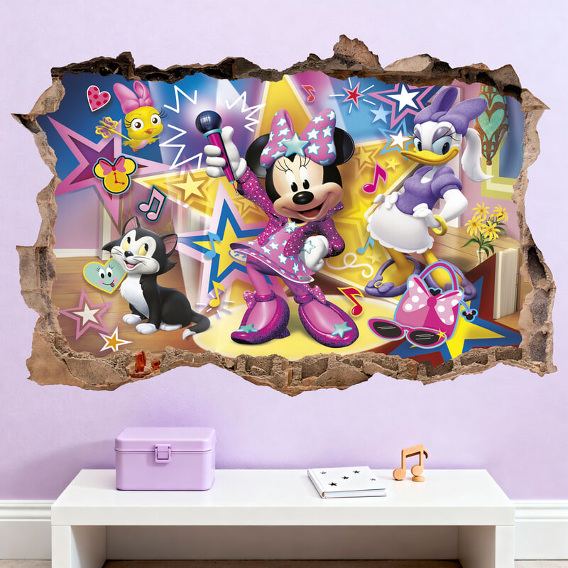 Stickers for Kids: Wall Hole Minnie and Daisy Pop Stars