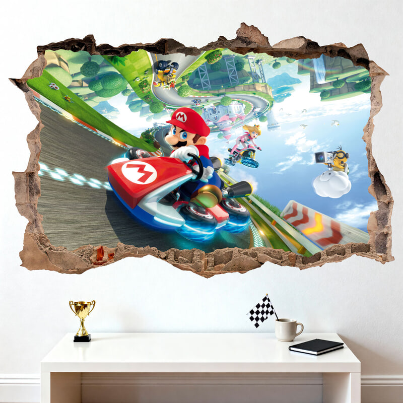 Stickers for Kids: Wall Hole Mario Kart