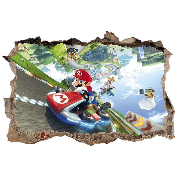 Stickers for Kids: Wall Hole Mario Kart