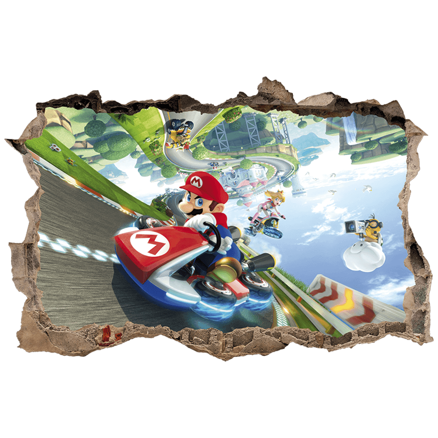 Stickers for Kids: Wall Hole Mario Kart