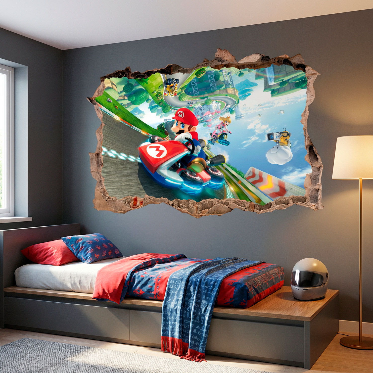 Stickers for Kids: Wall Hole Mario Kart