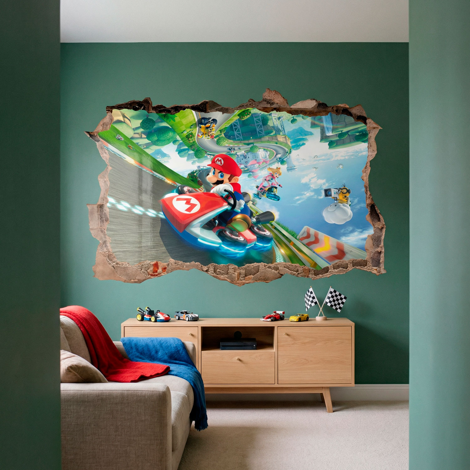 Stickers for Kids: Wall Hole Mario Kart