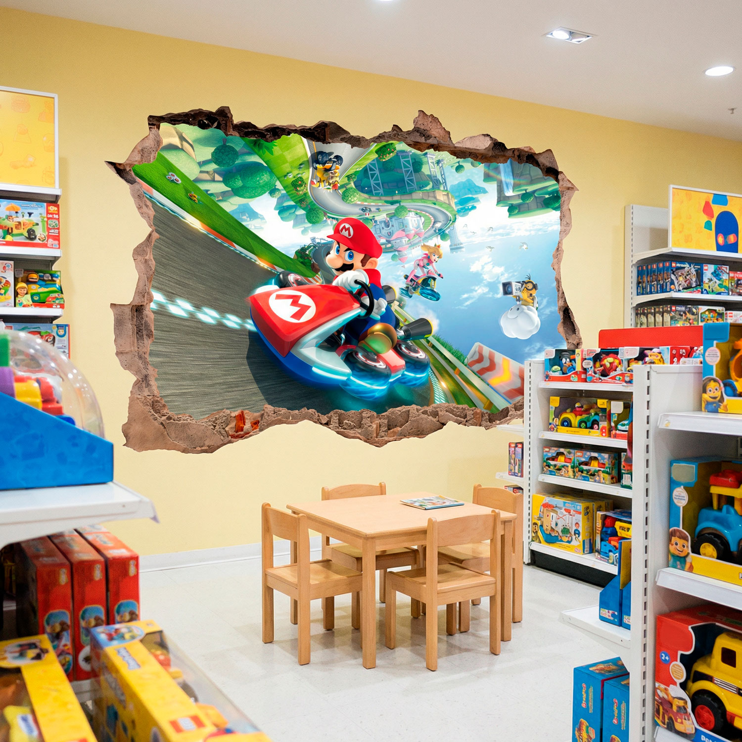 Stickers for Kids: Wall Hole Mario Kart
