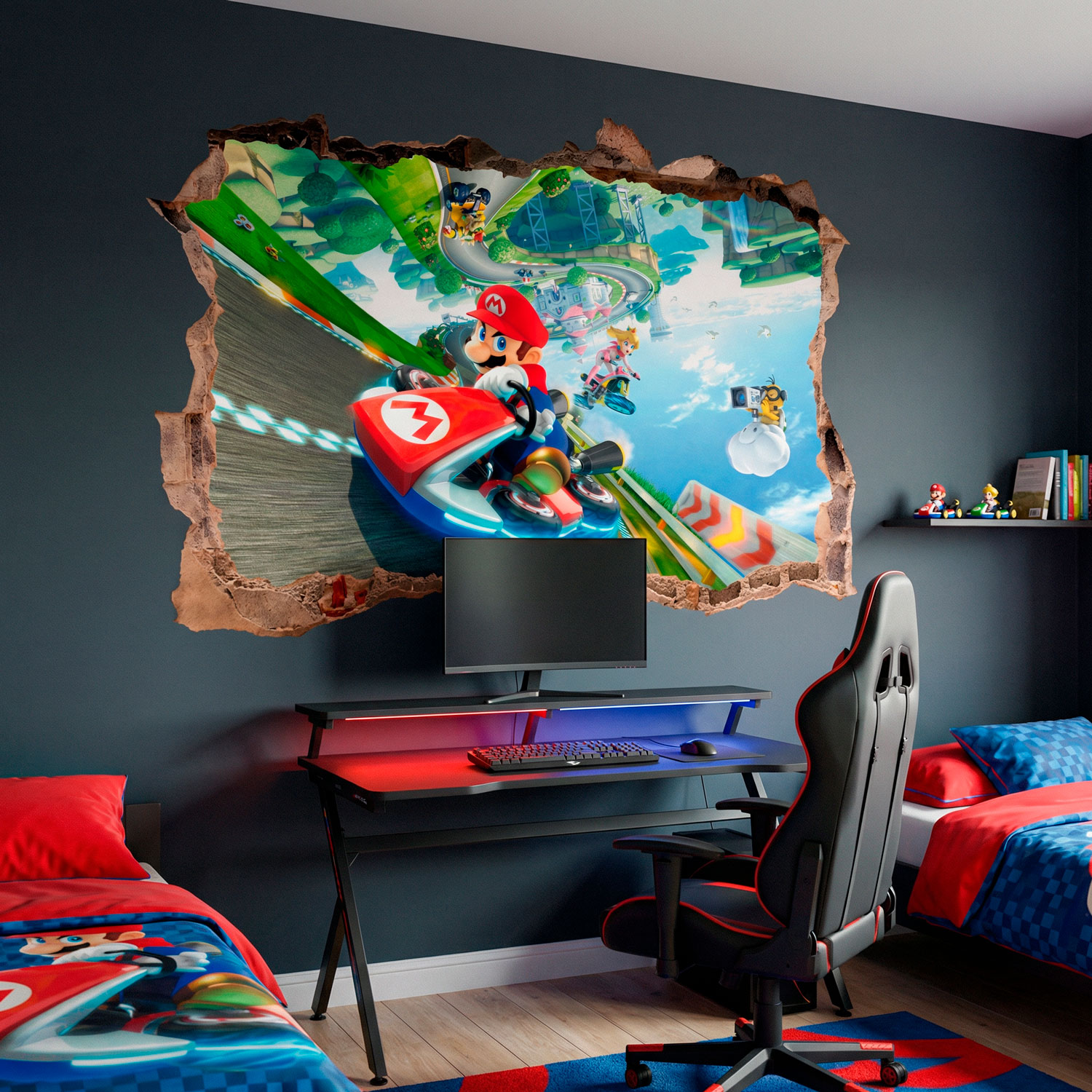Stickers for Kids: Wall Hole Mario Kart