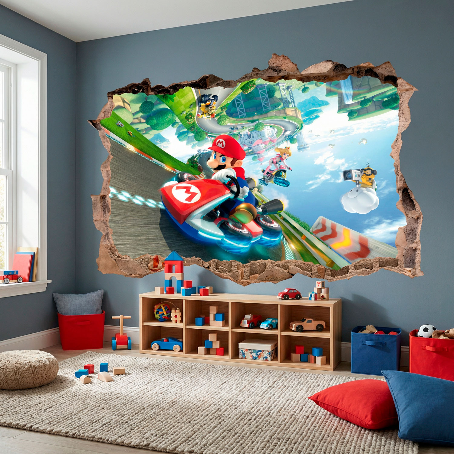 Stickers for Kids: Wall Hole Mario Kart