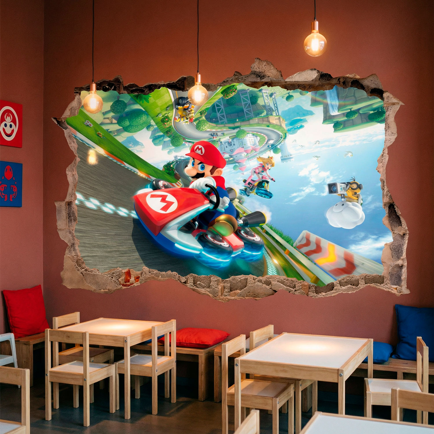 Stickers for Kids: Wall Hole Mario Kart