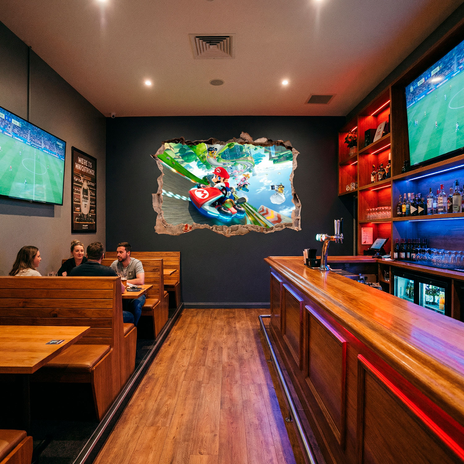 Stickers for Kids: Wall Hole Mario Kart