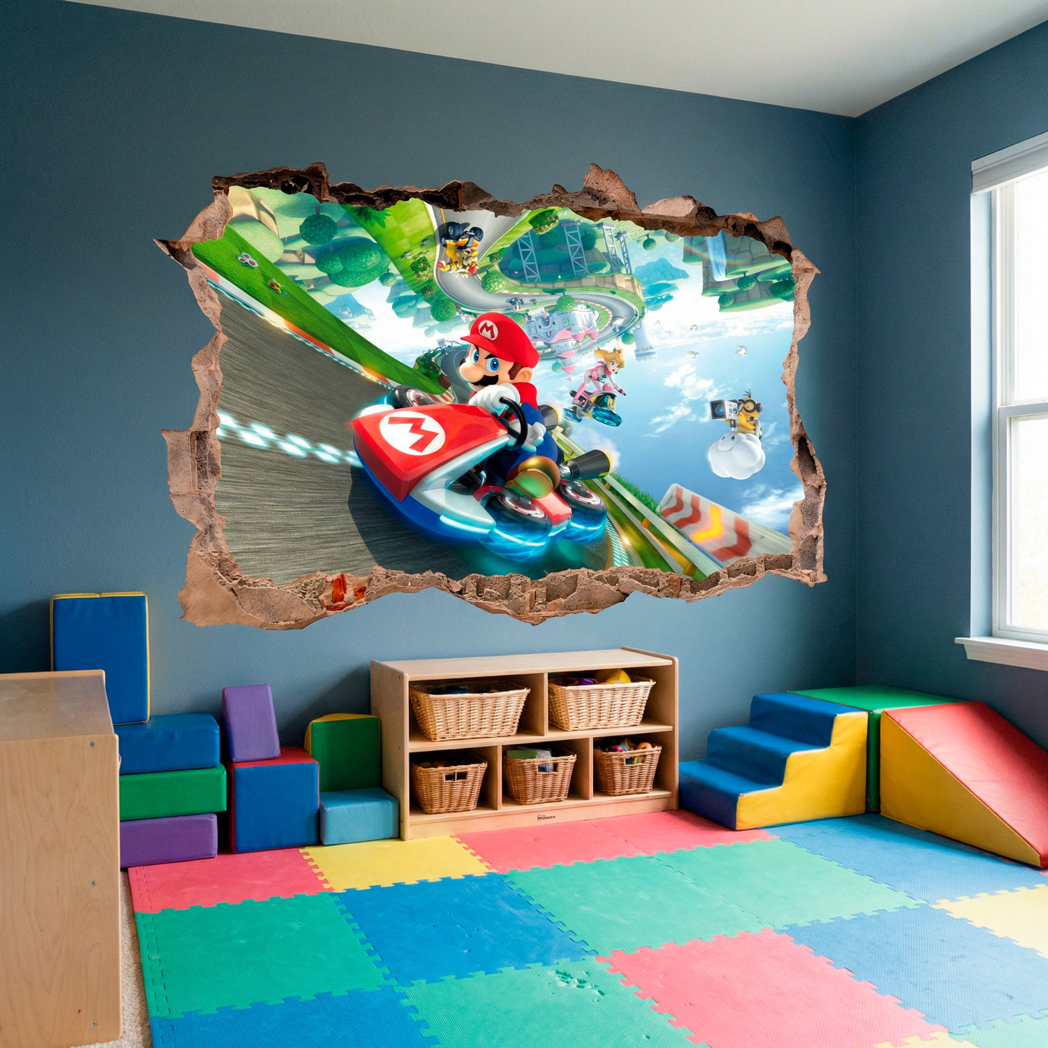 Stickers for Kids: Wall Hole Mario Kart