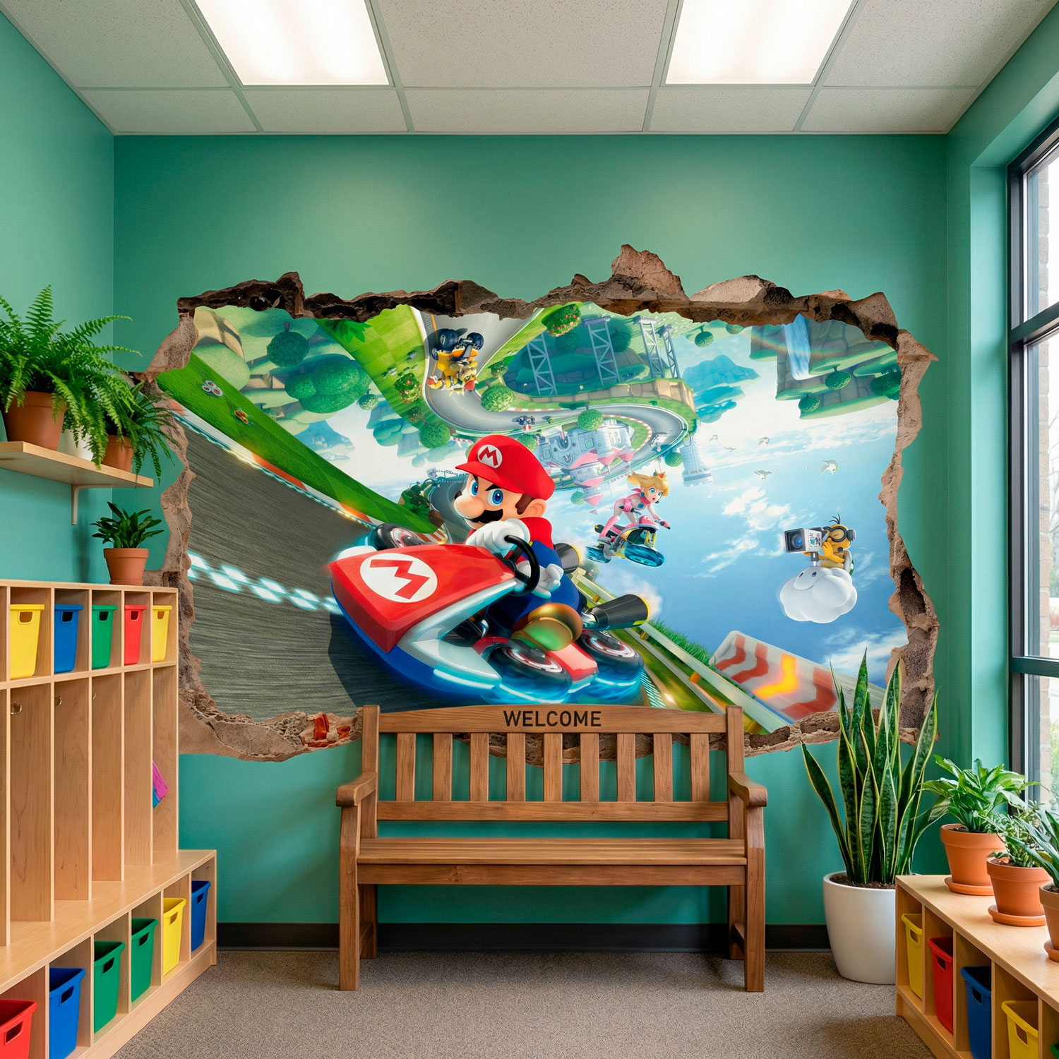 Stickers for Kids: Wall Hole Mario Kart