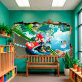 Stickers for Kids: Wall Hole Mario Kart 8