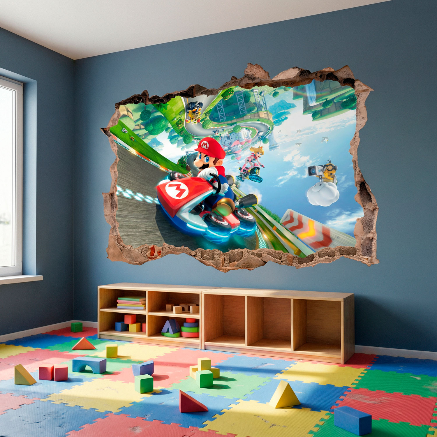 Stickers for Kids: Wall Hole Mario Kart