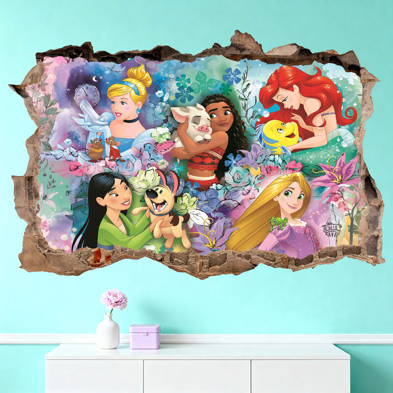 Stickers for Kids: Wall Hole Disney Princesses
