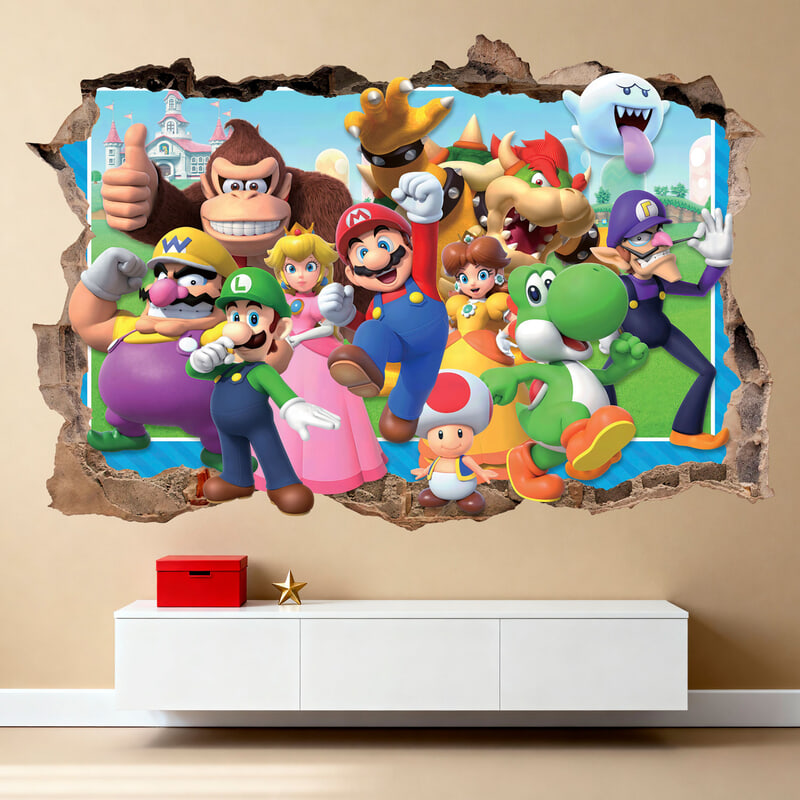Stickers for Kids: Wall Hole Super Mario Bros