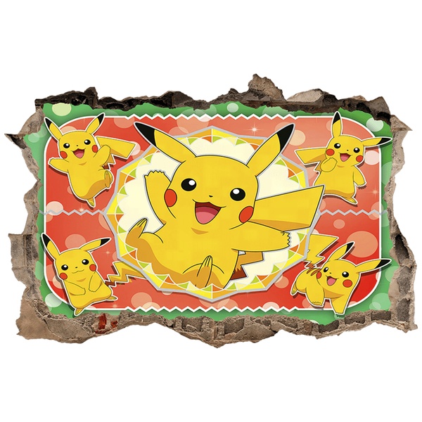 Stickers for Kids: Wall Hole Pikachu Pokémon