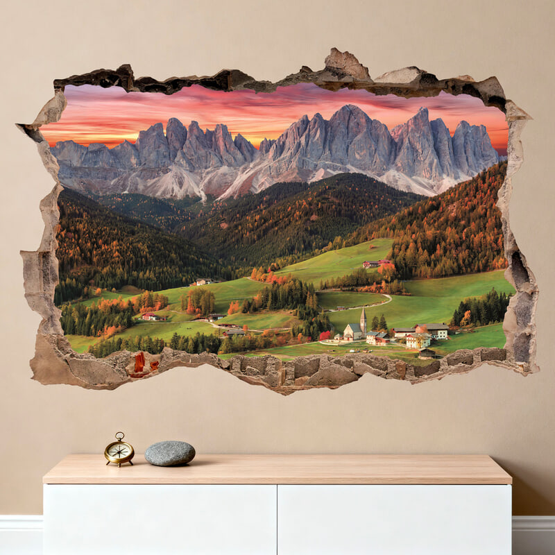 Wall Stickers: Wall Hole Italian Alps