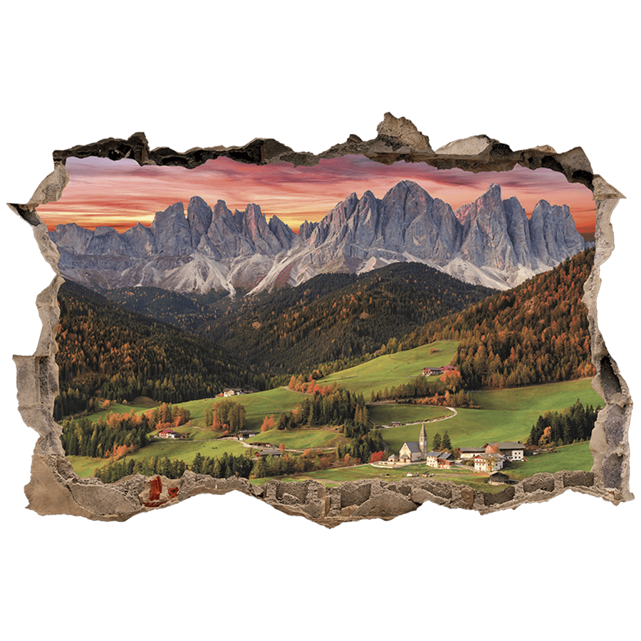 Wall Stickers: Wall Hole Italian Alps
