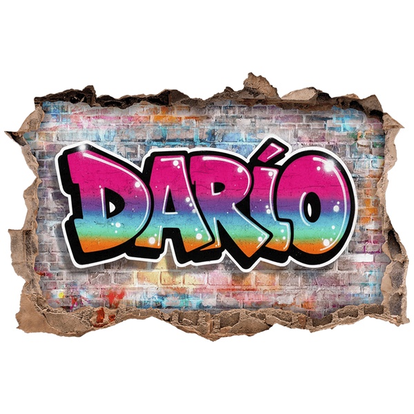 Stickers for Kids: Wall Hole Custom Name Graffiti