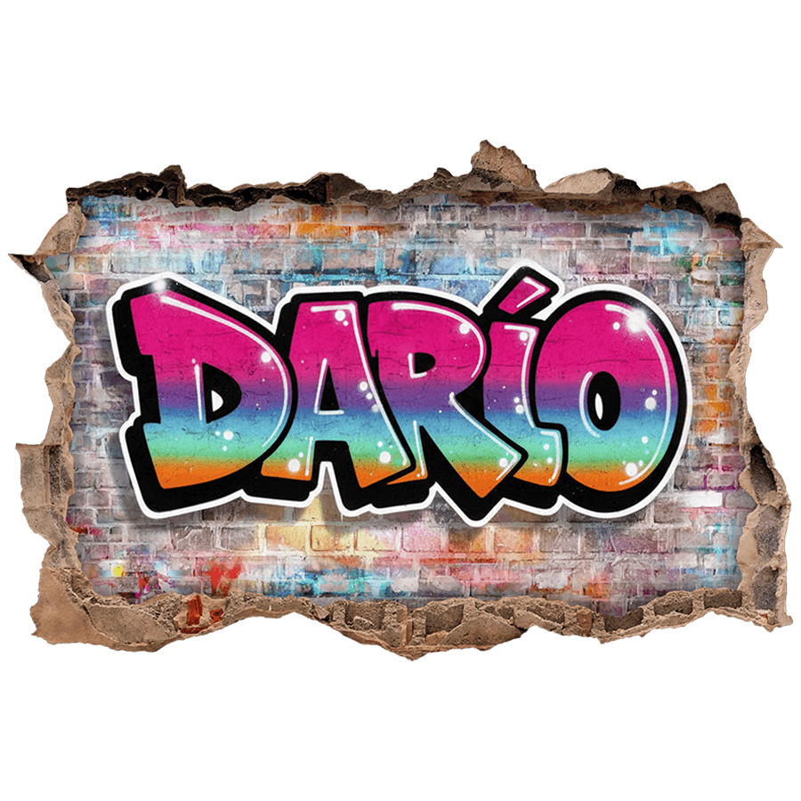 Stickers for Kids: Wall Hole Custom Name Graffiti