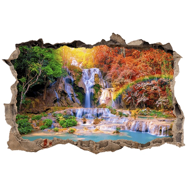 Wall Stickers: Wall Hole Tropical Waterfall