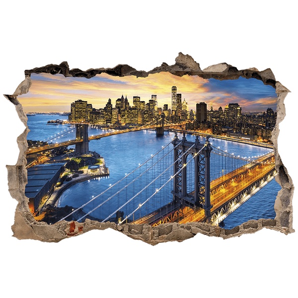 Wall Stickers: Wall Hole Brooklyn Bridge New York