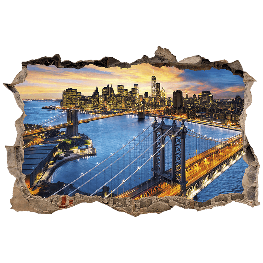 Wall Stickers: Wall Hole Brooklyn Bridge New York