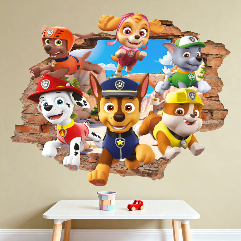 Stickers for Kids: Wall Hole Paw Patrol
