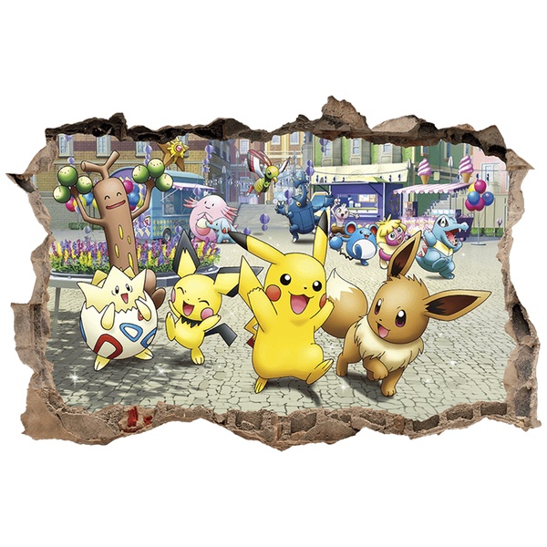 Stickers for Kids: Wall Hole Pikachu and Pokémon Friends