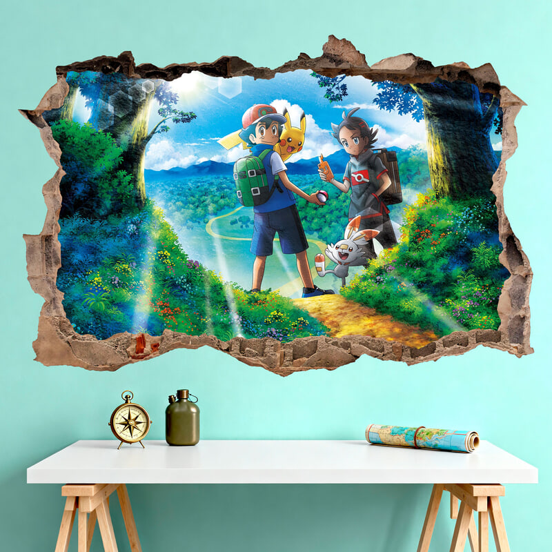 Stickers for Kids: Wall Hole Pokémon Trainers