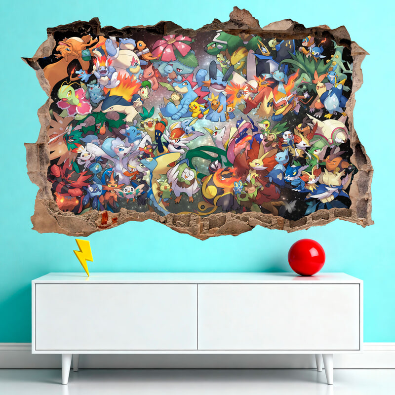 Stickers for Kids: Wall Hole Pokémon World