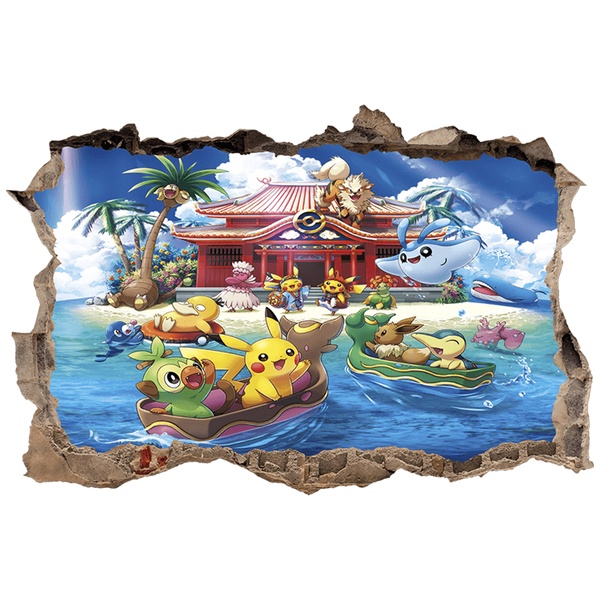 Stickers for Kids: Wall Hole Pokémon Beach