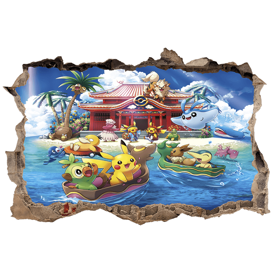 Stickers for Kids: Wall Hole Pokémon Beach