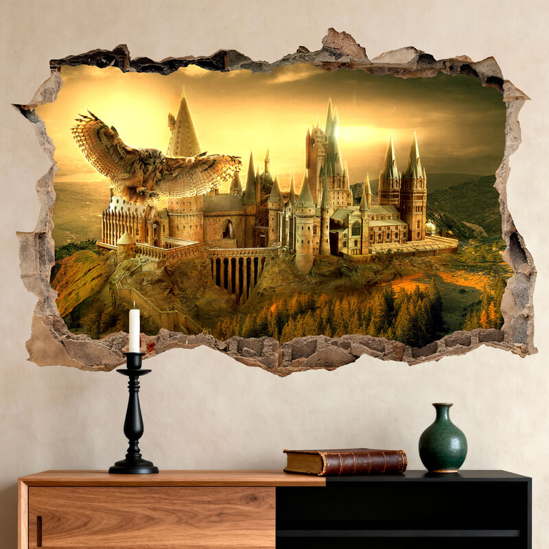 Wall Stickers: Wall Hole Hogwarts Harry Potter Magic Castle