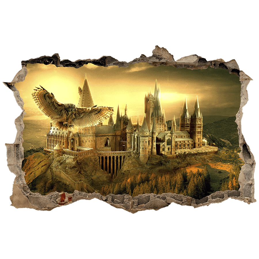 Wall Stickers: Wall Hole Hogwarts Harry Potter Magic Castle