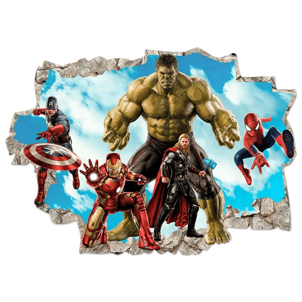 Stickers for Kids: Wall Hole Marvel Avengers Superheroes