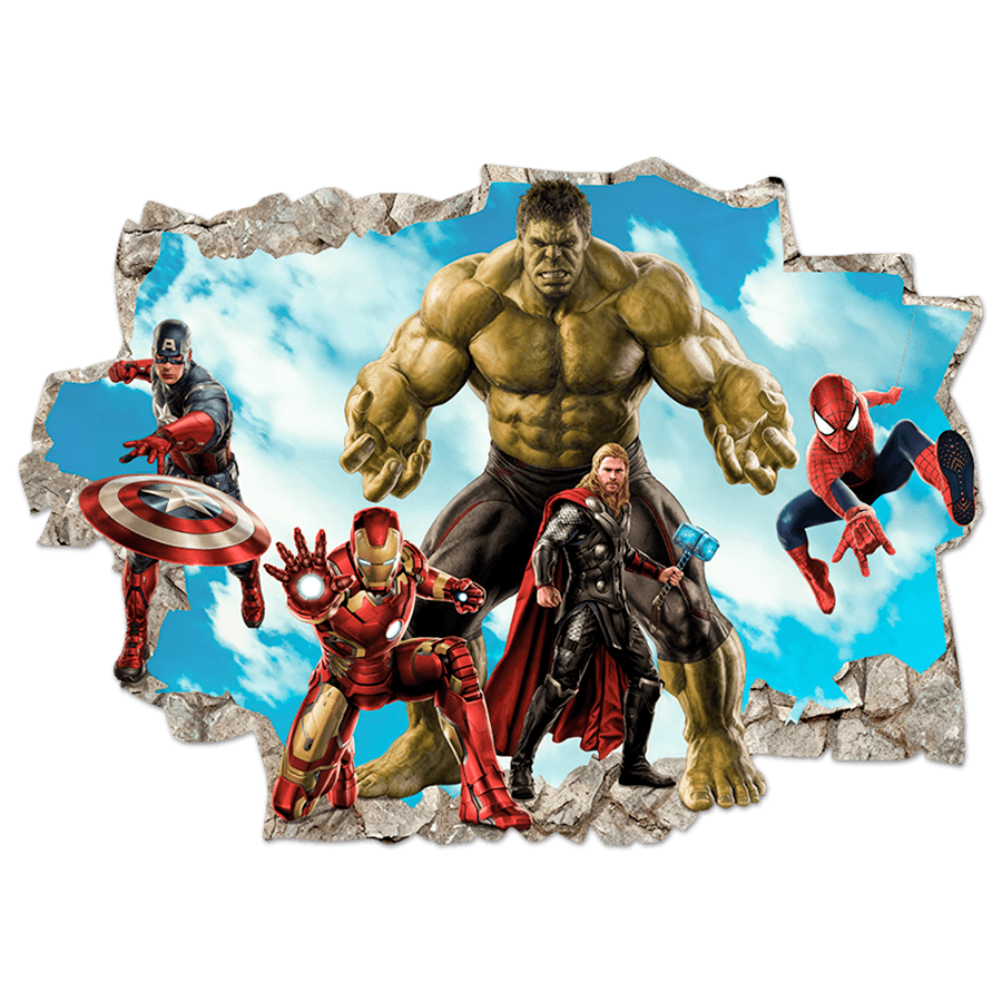 Stickers for Kids: Wall Hole Marvel Avengers Superheroes