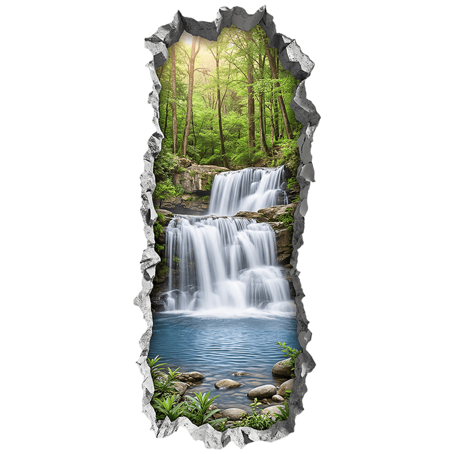 Wall Stickers: Wall Hole Secret Waterfall