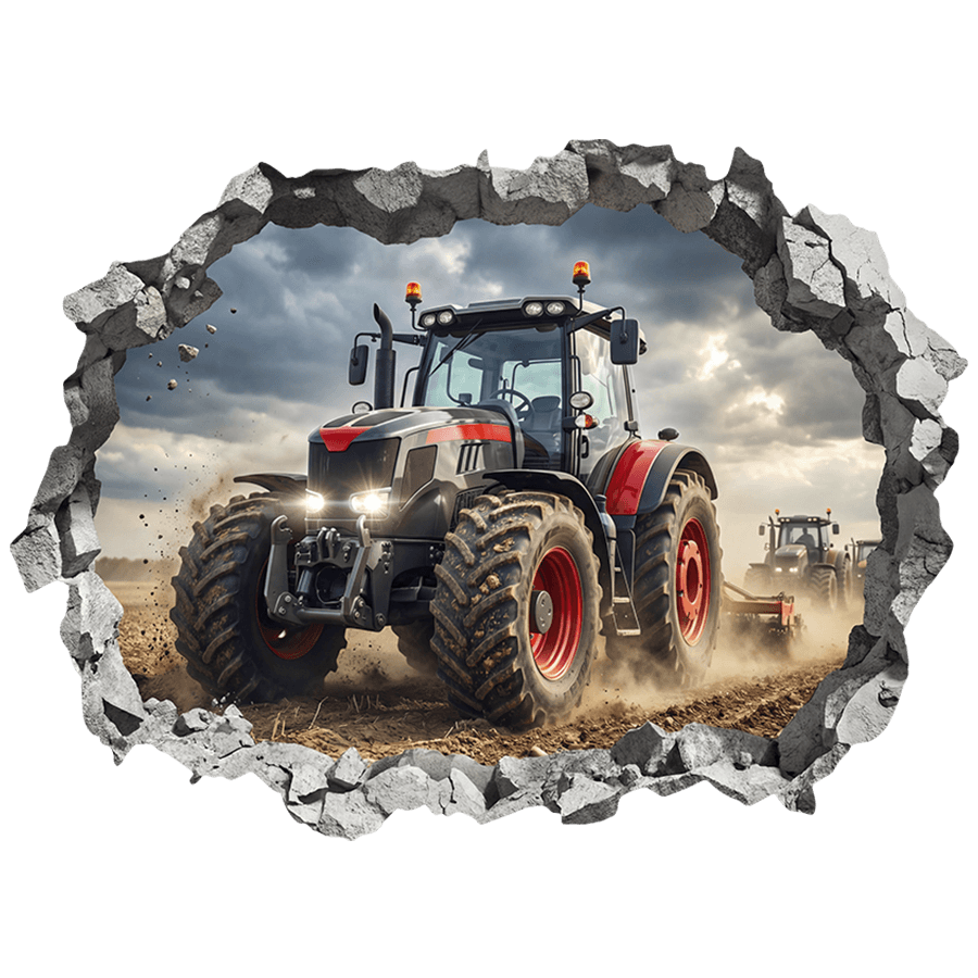 Wall Stickers: Wall Hole Farm Tractor