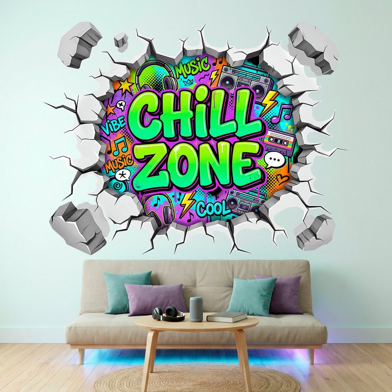 Wall Stickers: Wall Hole Chill Zone