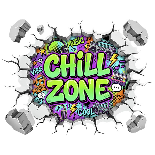 Wall Stickers: Wall Hole Chill Zone