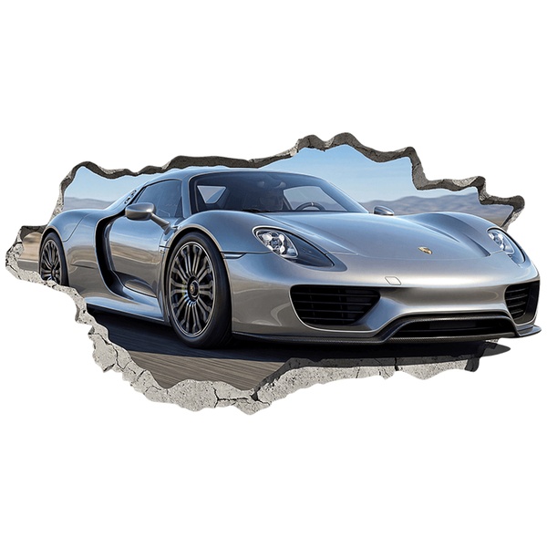 Wall Stickers: Wall Hole Porsche 918 Spyder