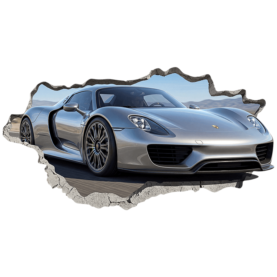 Wall Stickers: Wall Hole Porsche 918 Spyder