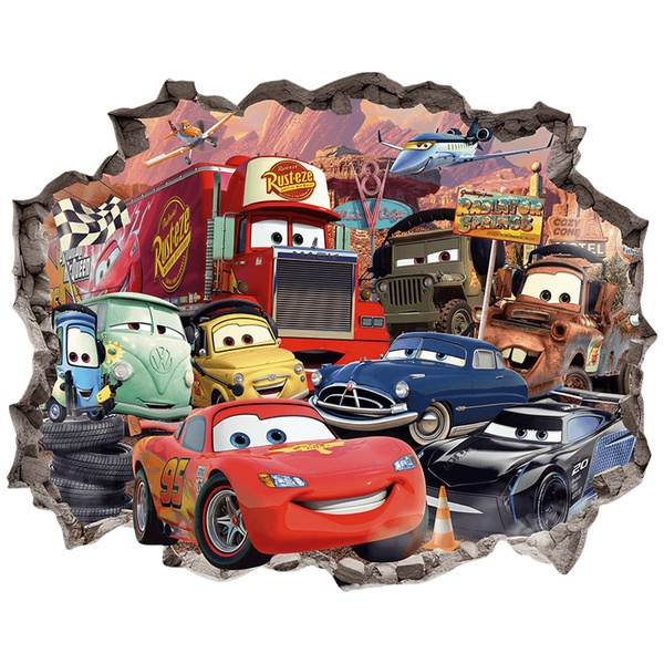 Stickers for Kids: Wall Hole Cars Lightning McQueen and Friends