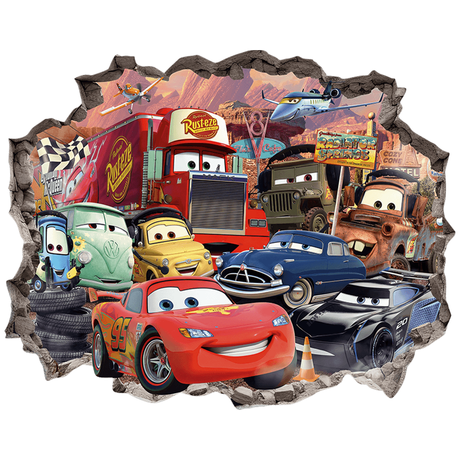 Stickers for Kids: Wall Hole Cars Lightning McQueen and Friends