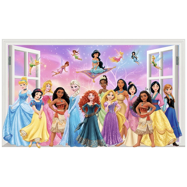 Stickers for Kids: Window to Fairy Tale Princesses with Magic Fairies